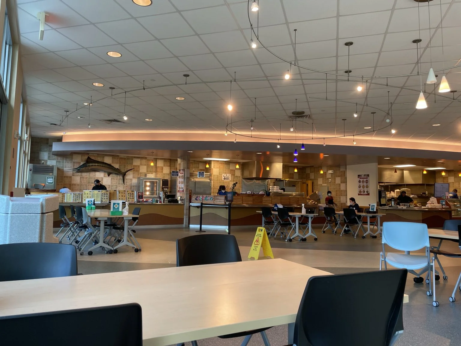 広々とした医学部カフェテリアの店内