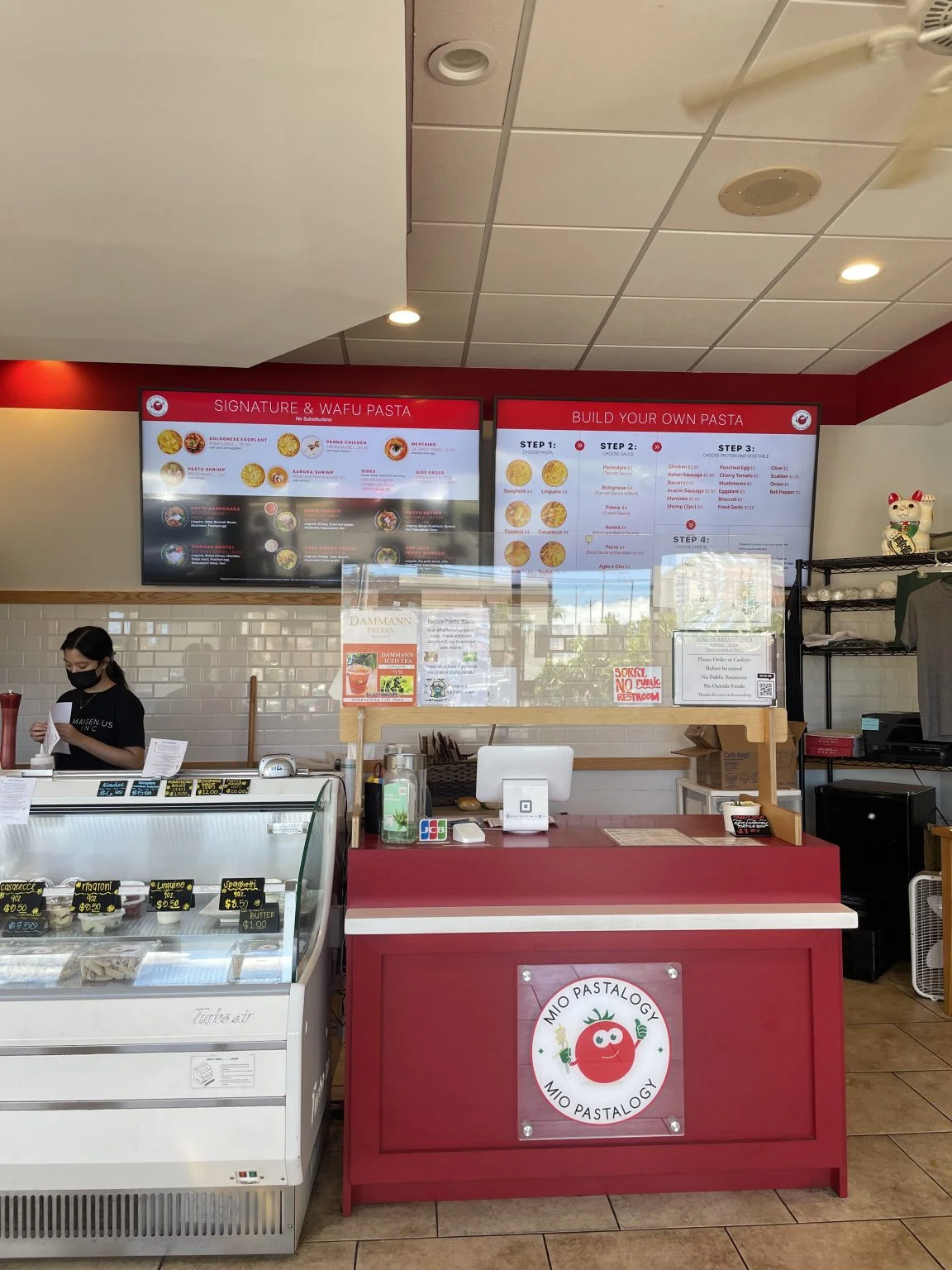パスタ店Mio Pastalogyの注文カウンター